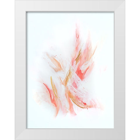 Rose Gold Ribbons White Modern Wood Framed Art Print by Storms, Alyson