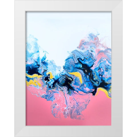 Rose Rainbow White Modern Wood Framed Art Print by Storms, Alyson