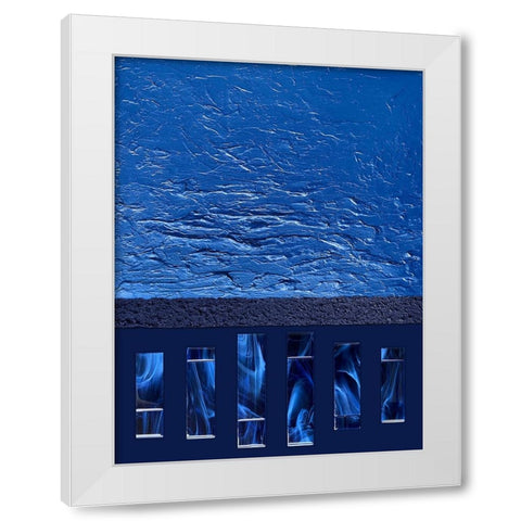 Sapphire White Modern Wood Framed Art Print by Storms, Alyson