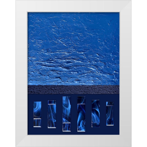 Sapphire White Modern Wood Framed Art Print by Storms, Alyson