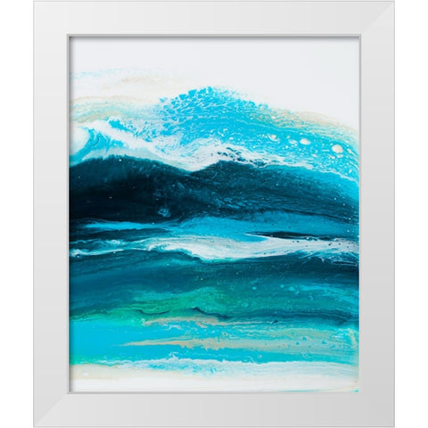 Teal Wave 1 White Modern Wood Framed Art Print by Storms, Alyson