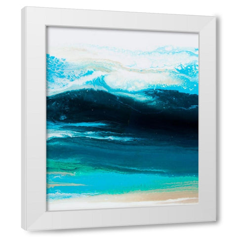 Teal Wave 3 White Modern Wood Framed Art Print by Storms, Alyson