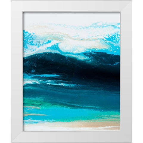 Teal Wave 3 White Modern Wood Framed Art Print by Storms, Alyson