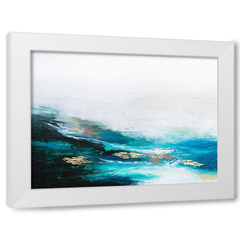Verdant Wave White Modern Wood Framed Art Print by Storms, Alyson