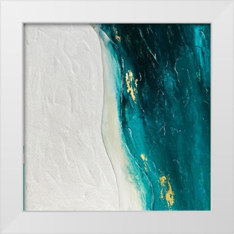 Verdant Sands White Modern Wood Framed Art Print by Storms, Alyson