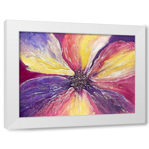Warm Flower White Modern Wood Framed Art Print by Storms, Alyson