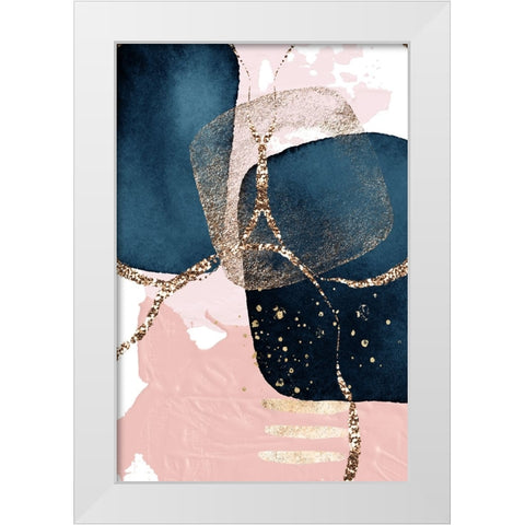 Fabulously Navy-3 White Modern Wood Framed Art Print by Ann Moss, Sally