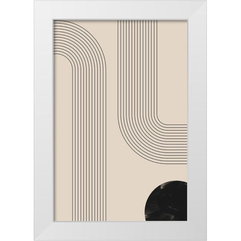 Black Minimal Line Art White Modern Wood Framed Art Print by Thaitanom, Nikki