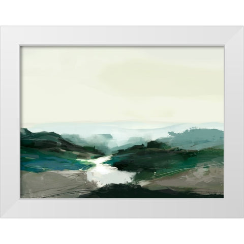 Highland View White Modern Wood Framed Art Print by Hobday, Dan