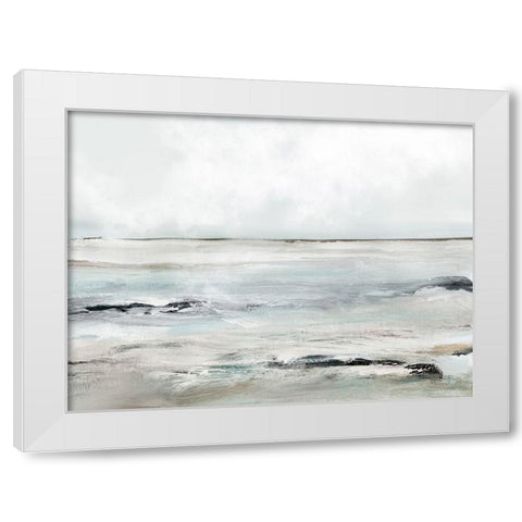 Sandybay White Modern Wood Framed Art Print by Hobday, Dan