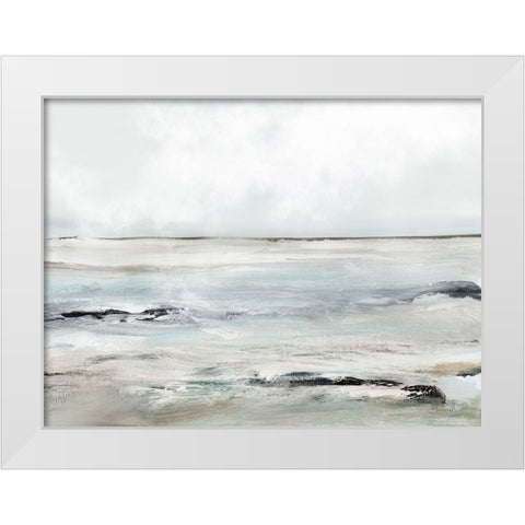 Sandybay White Modern Wood Framed Art Print by Hobday, Dan