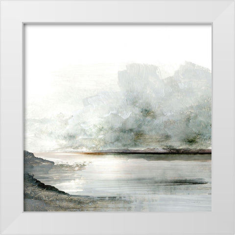 Ebb White Modern Wood Framed Art Print by Hobday, Dan