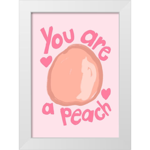 Peach White Modern Wood Framed Art Print by Fritsch, Athene