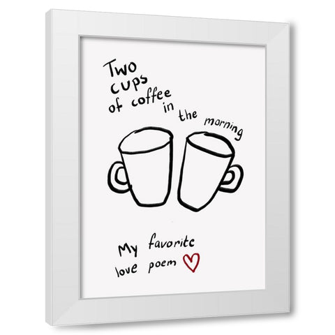 Two Cups White Modern Wood Framed Art Print by Fritsch, Athene