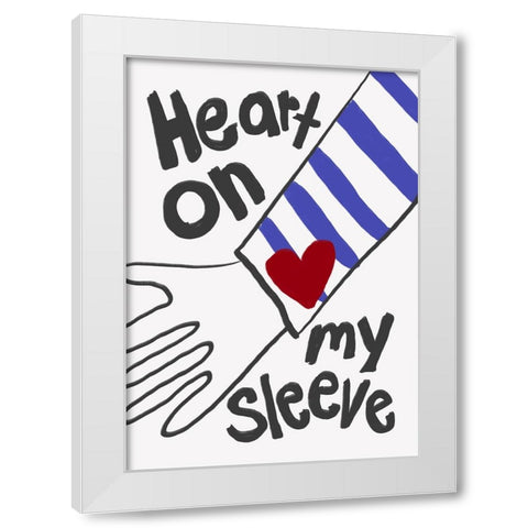 Heart On My Sleeve White Modern Wood Framed Art Print by Fritsch, Athene