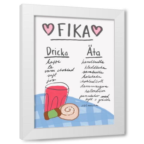 Fika White Modern Wood Framed Art Print by Fritsch, Athene
