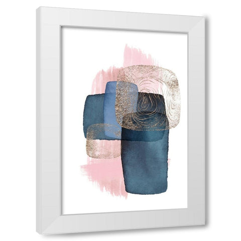 Monday blues-4 White Modern Wood Framed Art Print by Ann Moss, Sally