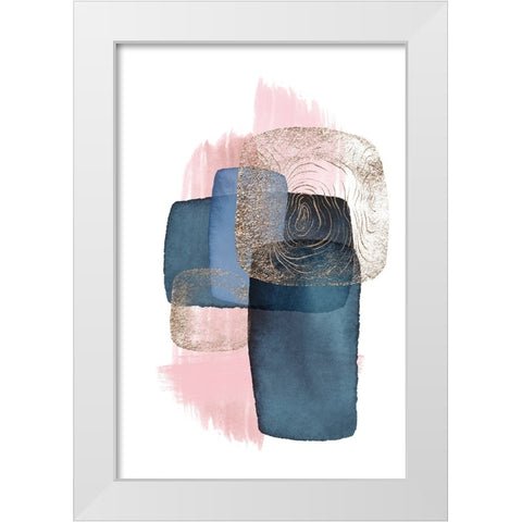 Monday blues-4 White Modern Wood Framed Art Print by Ann Moss, Sally