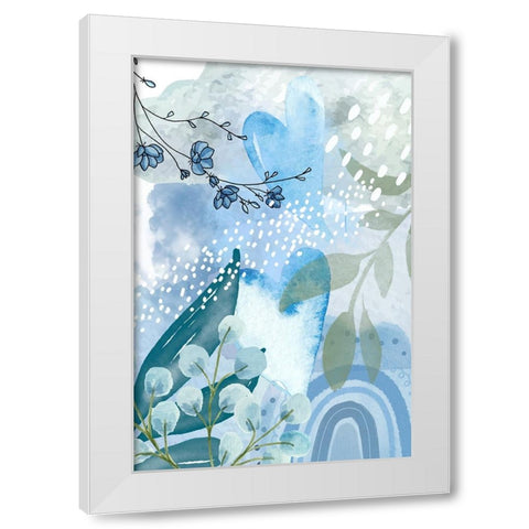 Iceberg Blue-2 White Modern Wood Framed Art Print by Ann Moss, Sally