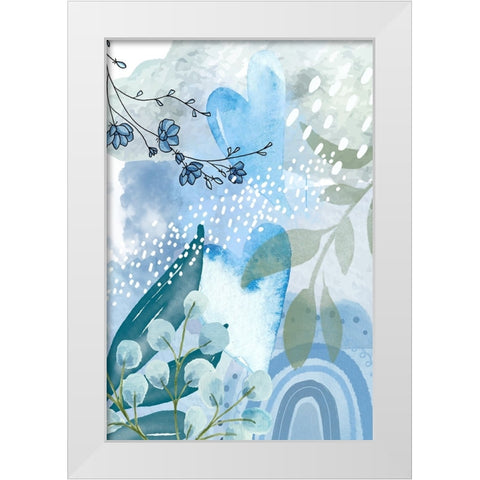 Iceberg Blue-2 White Modern Wood Framed Art Print by Ann Moss, Sally