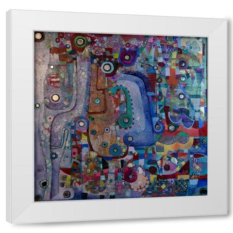 Indigo Mirror White Modern Wood Framed Art Print by Loebelsohn, Alise