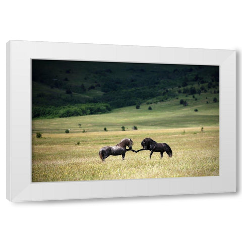 Peace White Modern Wood Framed Art Print by Vidak, Vedran