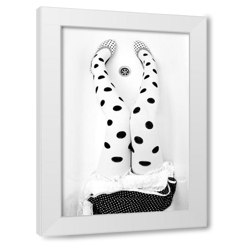 Dotted 2 White Modern Wood Framed Art Print by Wasilewski, Adam
