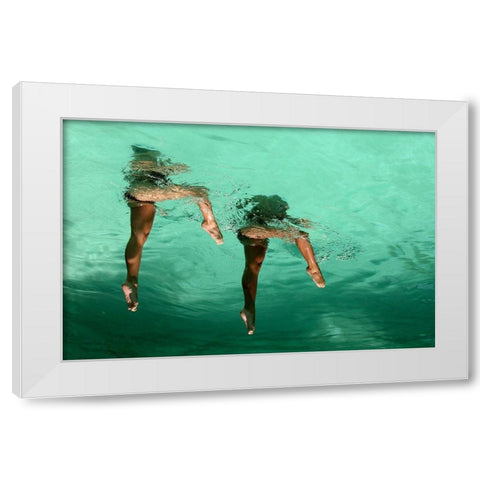 Synchronization White Modern Wood Framed Art Print by Sidharta, Michael