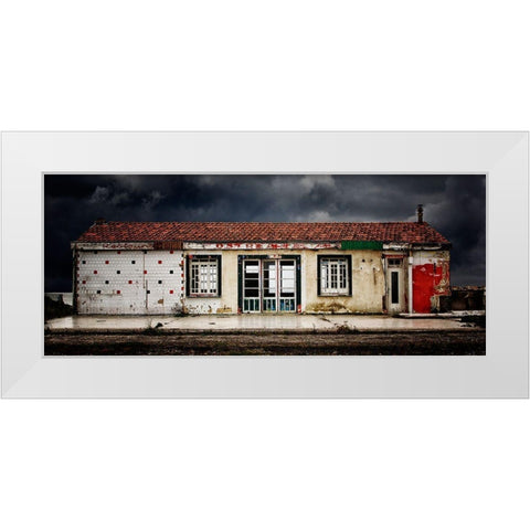 Restaurant In Decline White Modern Wood Framed Art Print by Mattheyses, Eric