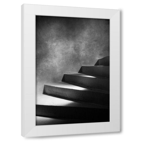Steps Of Light White Modern Wood Framed Art Print by Seawell, Mark