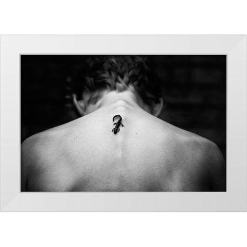 Tattoo Want To Be White Modern Wood Framed Art Print by Delrue, Mirjam