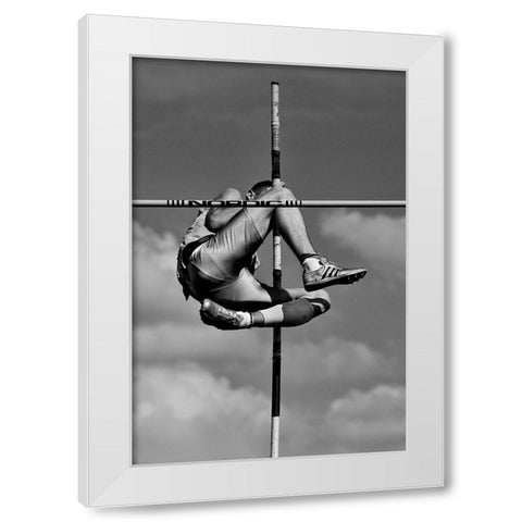 A Cross In The Sky White Modern Wood Framed Art Print by Kravanja, Jure