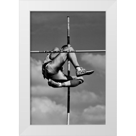 A Cross In The Sky White Modern Wood Framed Art Print by Kravanja, Jure
