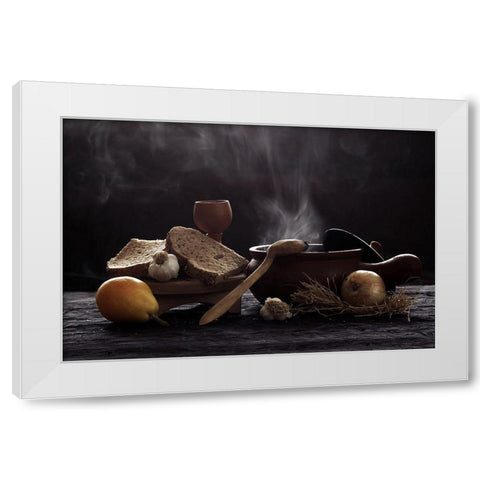 Untitled White Modern Wood Framed Art Print by Basa, Emine