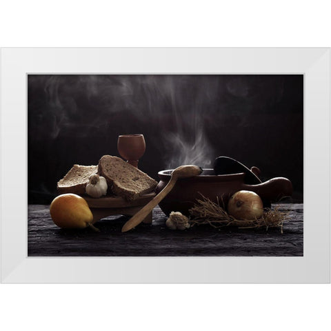 Untitled White Modern Wood Framed Art Print by Basa, Emine