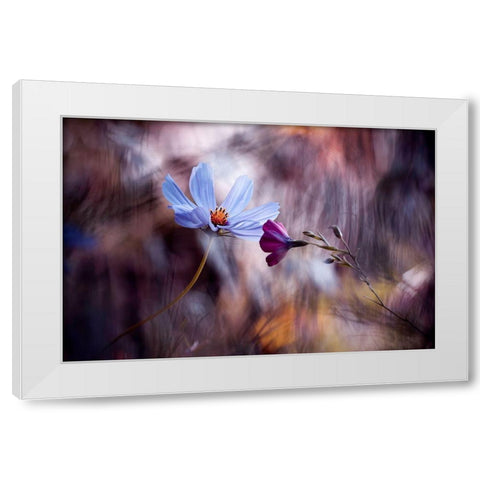 Le Rendez Vous White Modern Wood Framed Art Print by Bravin, Fabien