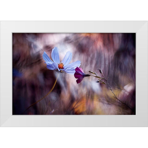 Le Rendez Vous White Modern Wood Framed Art Print by Bravin, Fabien