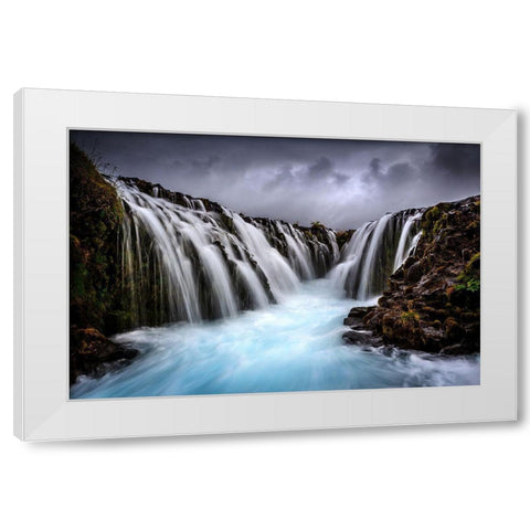 Bruarfoss White Modern Wood Framed Art Print by Bogaerts, Sus