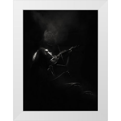 First, There Was A Violin.... White Modern Wood Framed Art Print by Bosogea-Tudor, Ileana