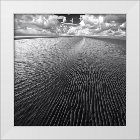 Ocean A Clouds White Modern Wood Framed Art Print by Meyerdierks, Carsten