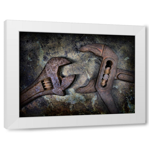 Two Old Bitches White Modern Wood Framed Art Print by Hoffman, Jimmy