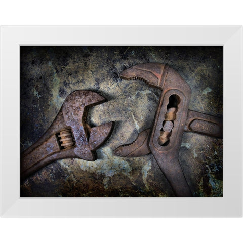 Two Old Bitches White Modern Wood Framed Art Print by Hoffman, Jimmy