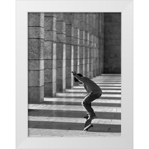 Street Dancer White Modern Wood Framed Art Print by Pellegrini, Fulvio