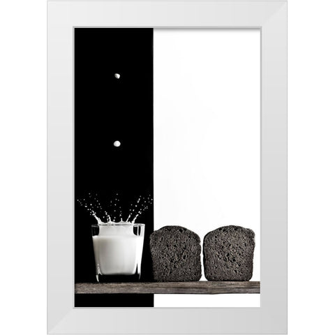 Black And White White Modern Wood Framed Art Print by Poleshchuk, Volodymyr