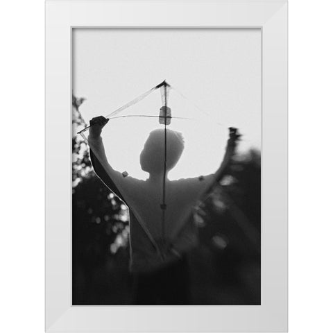 Q Play A Kite 2 Q White Modern Wood Framed Art Print by Satriani, Jay