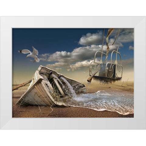 ... White Modern Wood Framed Art Print by Penchev, Radoslav