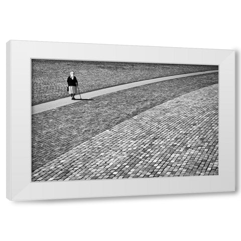 Way Of Life White Modern Wood Framed Art Print by Balenzategui, Kike