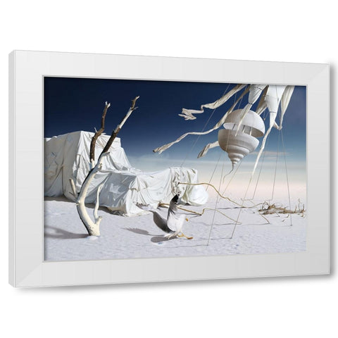 White And Blue White Modern Wood Framed Art Print by Penchev, Radoslav