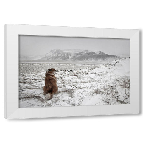 Snowstorm White Modern Wood Framed Art Print by Ingibergsson, Bragi