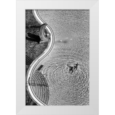 Swimming Pool White Modern Wood Framed Art Print by Kravanja, Jure